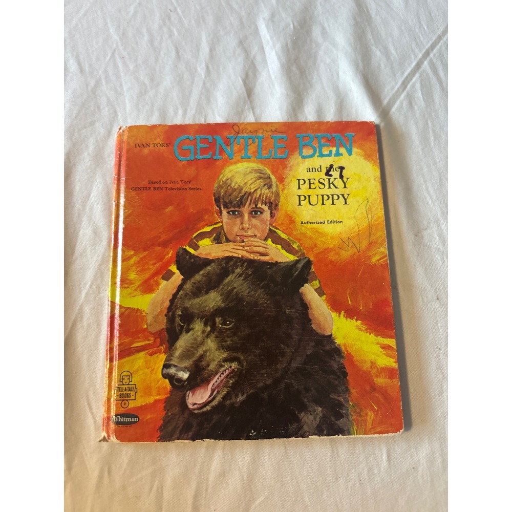 Whitman Gentle Ben and the Pesky Puppy Kids Book 1969 Orange Fair  Series 1969
